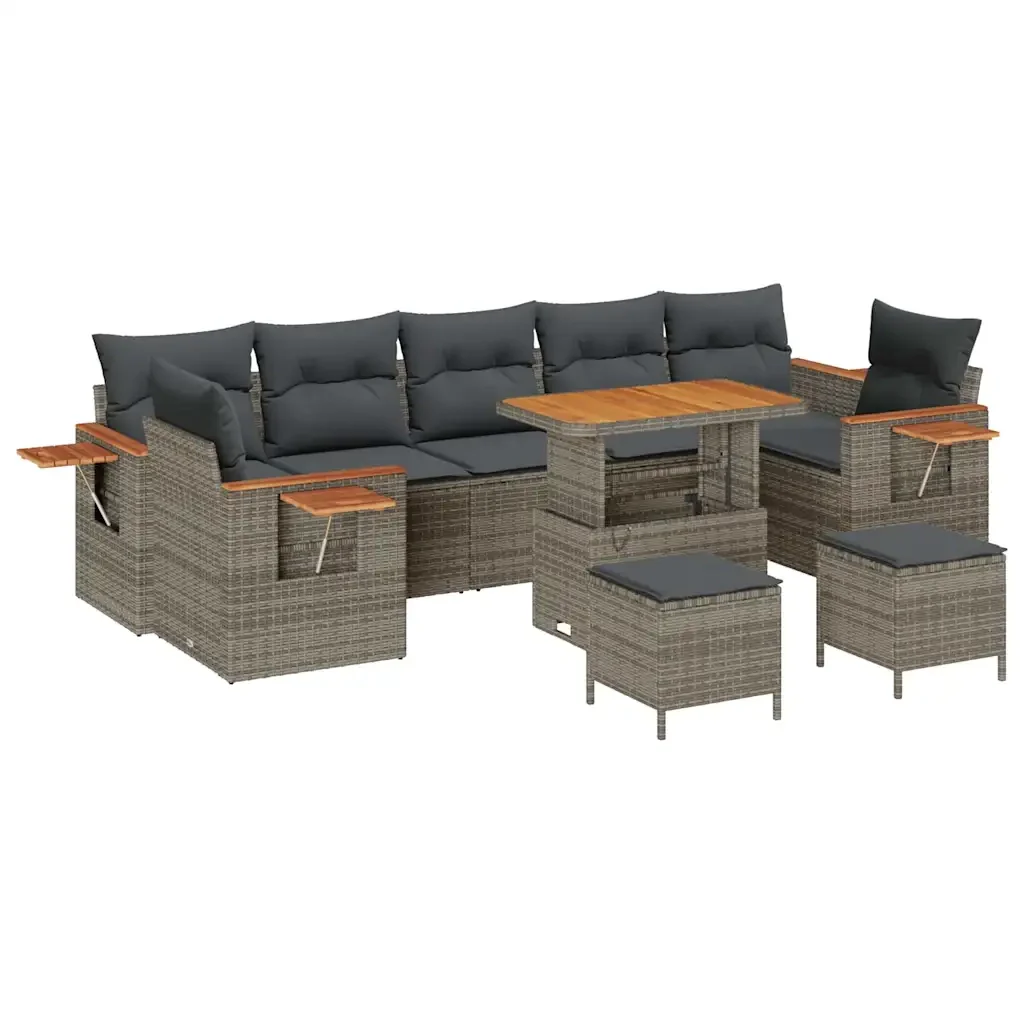 Set Divano da Giardino con cuscino 13 pcs Grigio polyrattan 3365113 - Image 2
