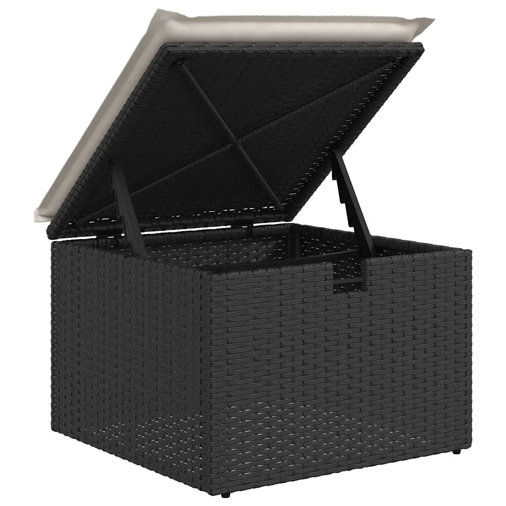 Set Divano da Giardino con cuscino 6 pcs Nero polyrattan 3359446 - Image 9