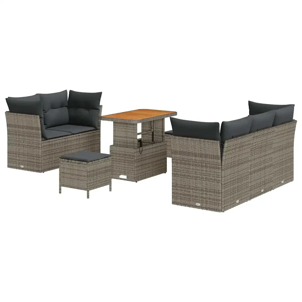 Set Divano da Giardino con cuscino 8 pcs Grigio 3363383 - Image 2