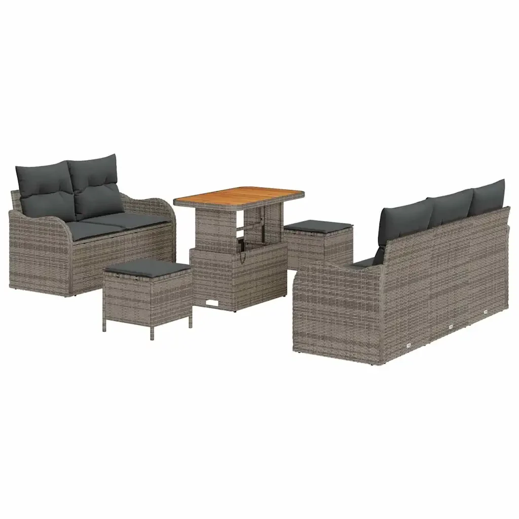 Set Divano da Giardino con cuscino con cuscino 8 pcs Grigio 3364163 - Image 2