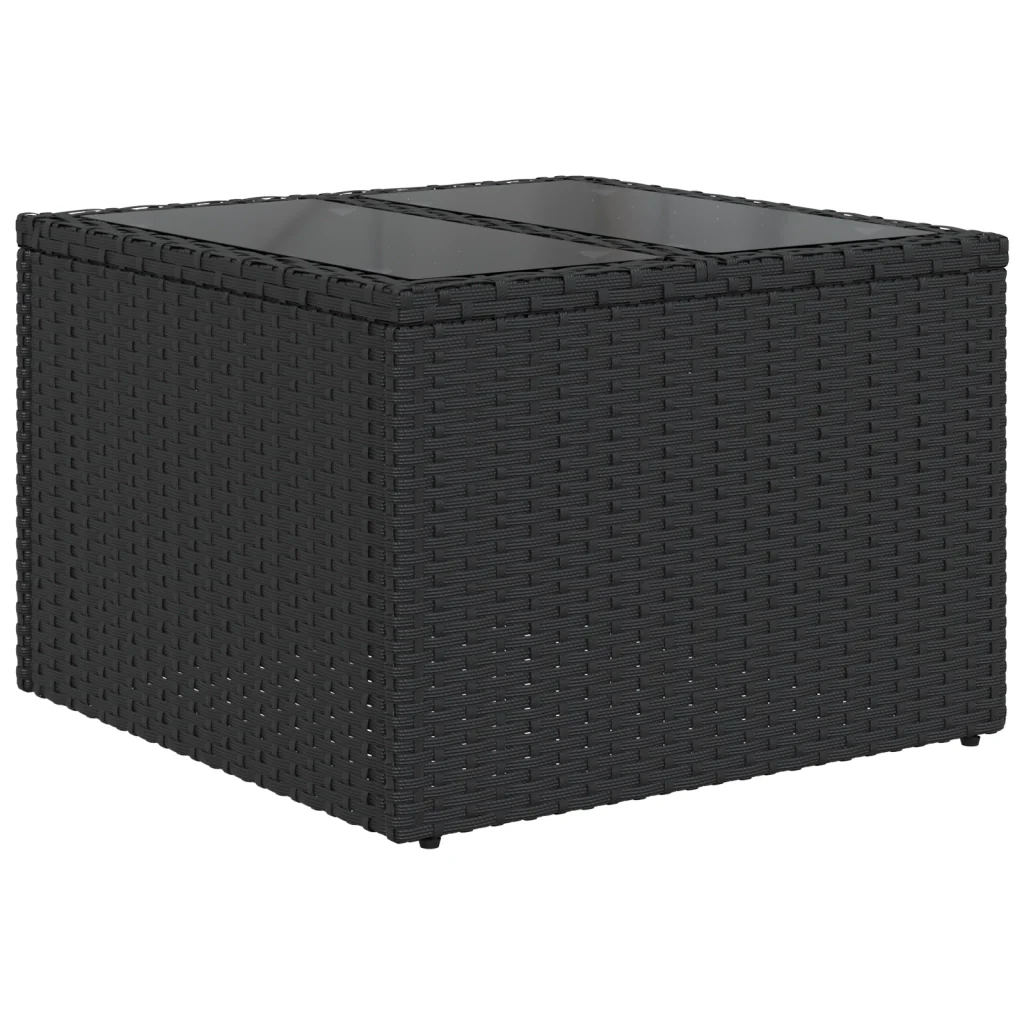 Set divano giardino 8 pezzi con cuscini in polyrattan nero - Image 6