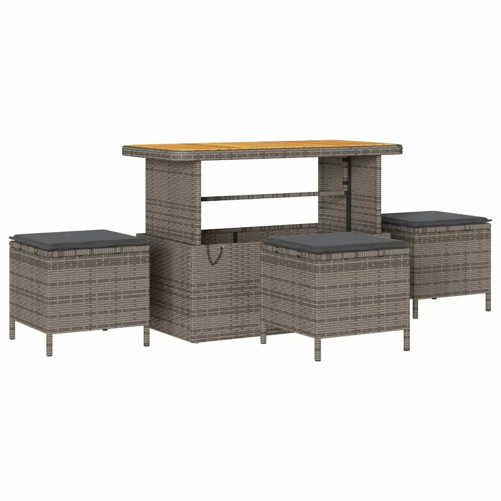 Set Divano da Giardino con cuscino 9 pcs Grigio polyrattan 3362663 - Image 7