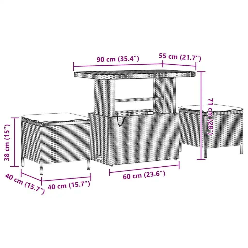 Set Divano da Giardino con cuscino 10 pcs Grigio polyrattan 3361843 - Image 9