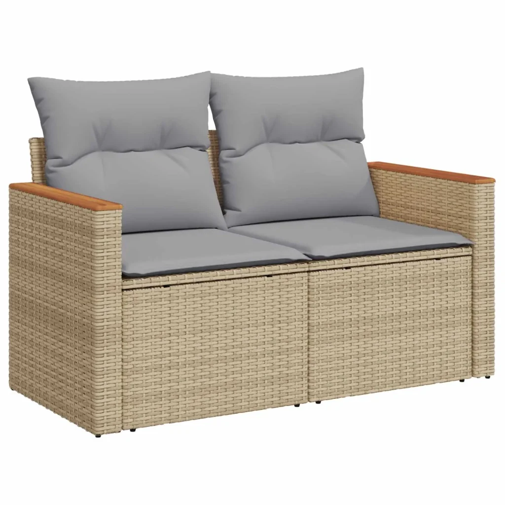 Set Divano da Giardino 8 pcs Beige polyrattan 3362907 - Image 6