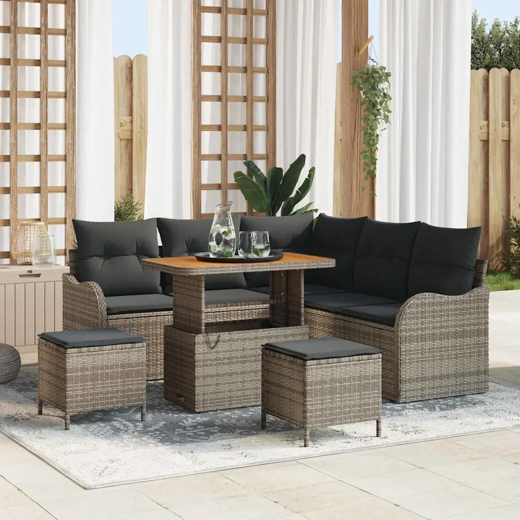 Set Divano da Giardino con cuscino con cuscino 8 pcs Grigio 3364218