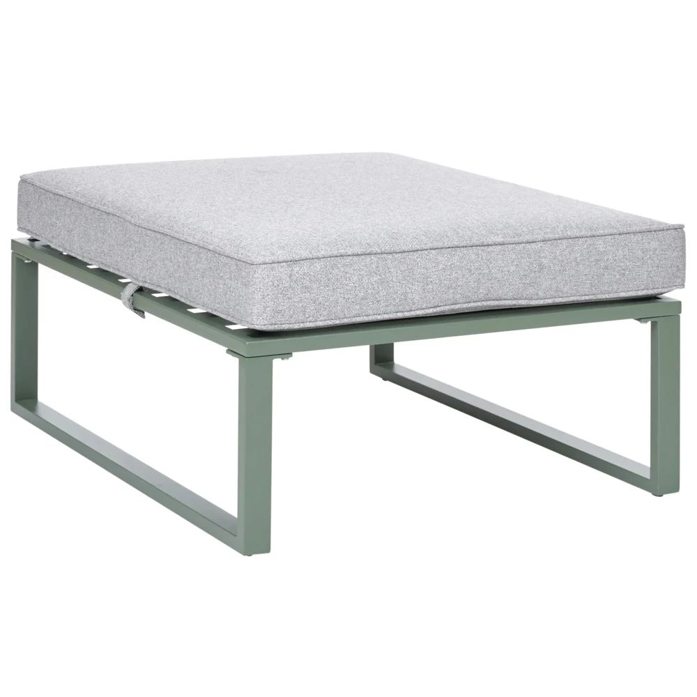 Set Lounge da Giardino a 3 Posti con Divano Angolare Sinistro in Tessuto Verde e Tavolino Struttura in Alluminio - Image 10