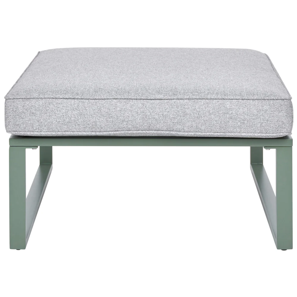Set Lounge da Giardino a 3 Posti con Divano Angolare Sinistro in Tessuto Verde e Tavolino Struttura in Alluminio - Image 9