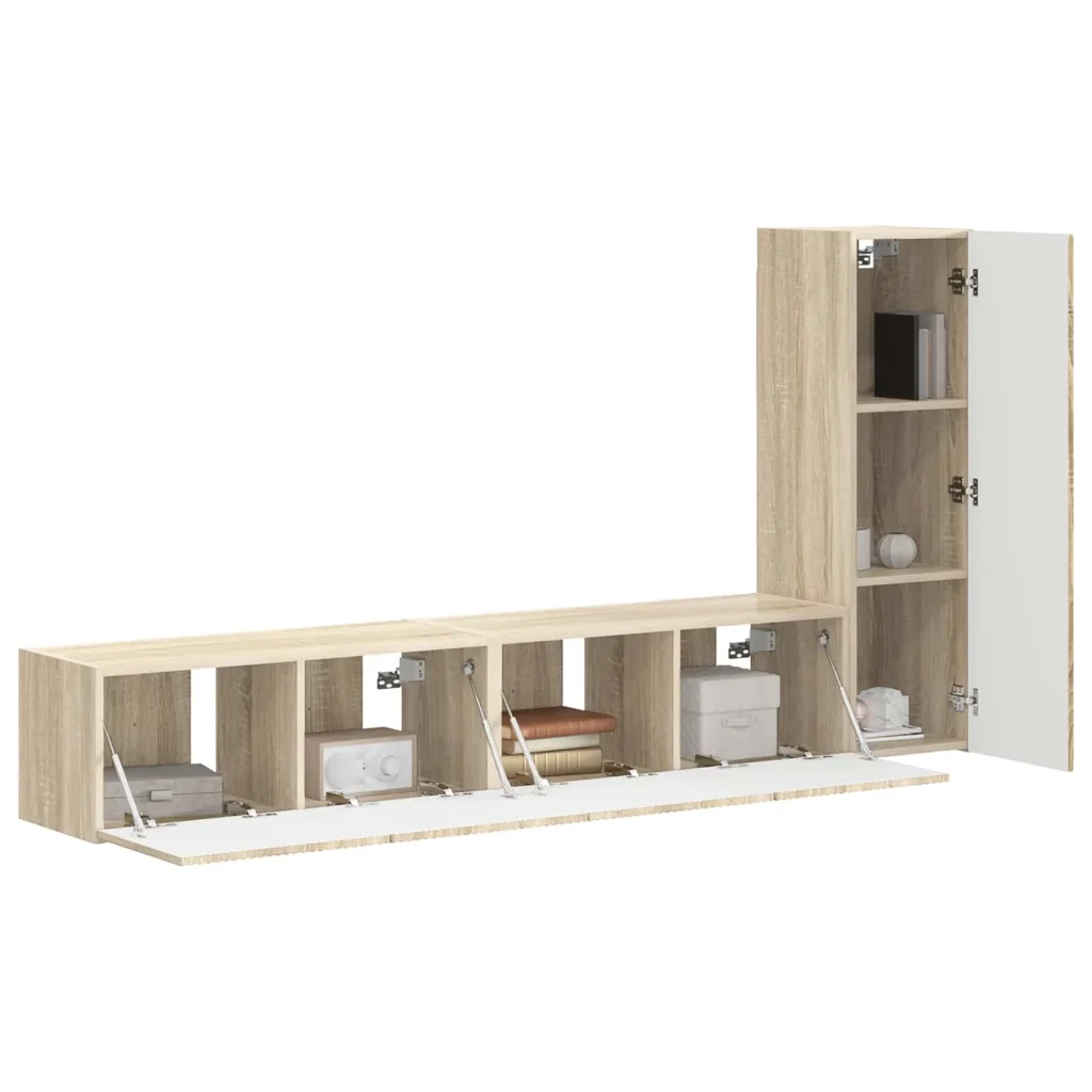 Set mobile TV 3 pcs Rovere Sonoma Legno multistrato 3408990 - Image 3