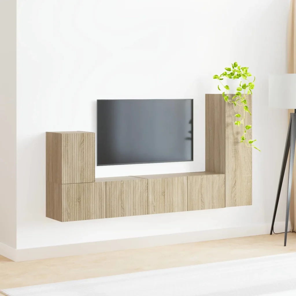 Set mobile TV 3 pcs Rovere Sonoma Legno multistrato 3409017 - Image 4