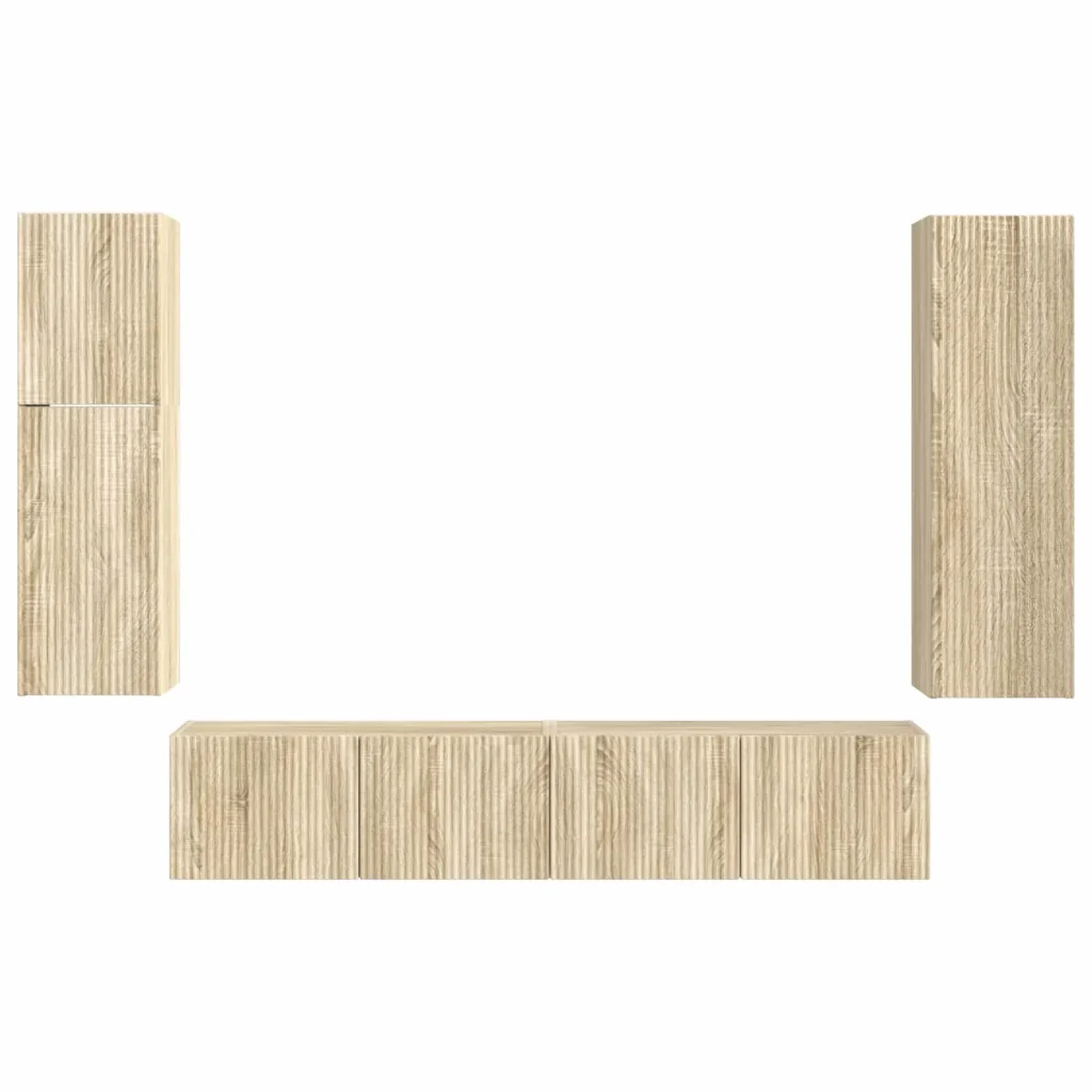 Set mobile TV 4 pcs Rovere Sonoma Legno multistrato 3409035 - Image 9
