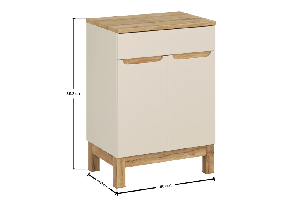 Set mobili bagno 60 cm con piano Bali Cashmere 60 x 1401 x 46 cm