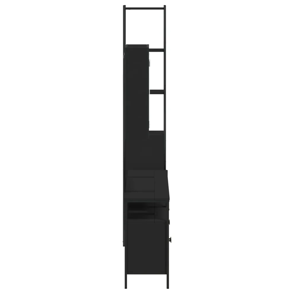 Set Mobili da Bagno 4 pz Nero in Legno Multistrato 3214745 - Image 7