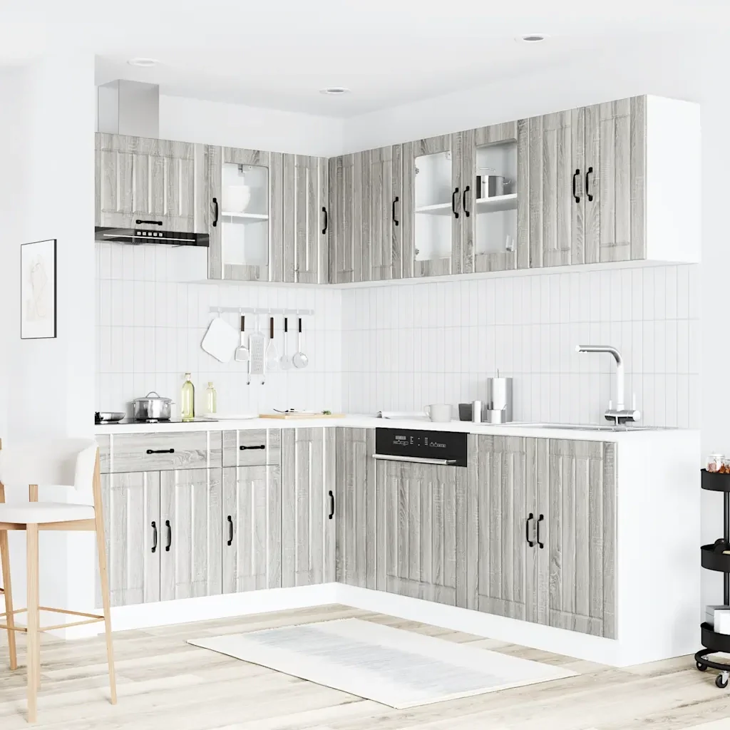 Set Mobili da Cucina 11 pz Lucca Grigio Sonoma in Truciolato 3314897 - Image 3