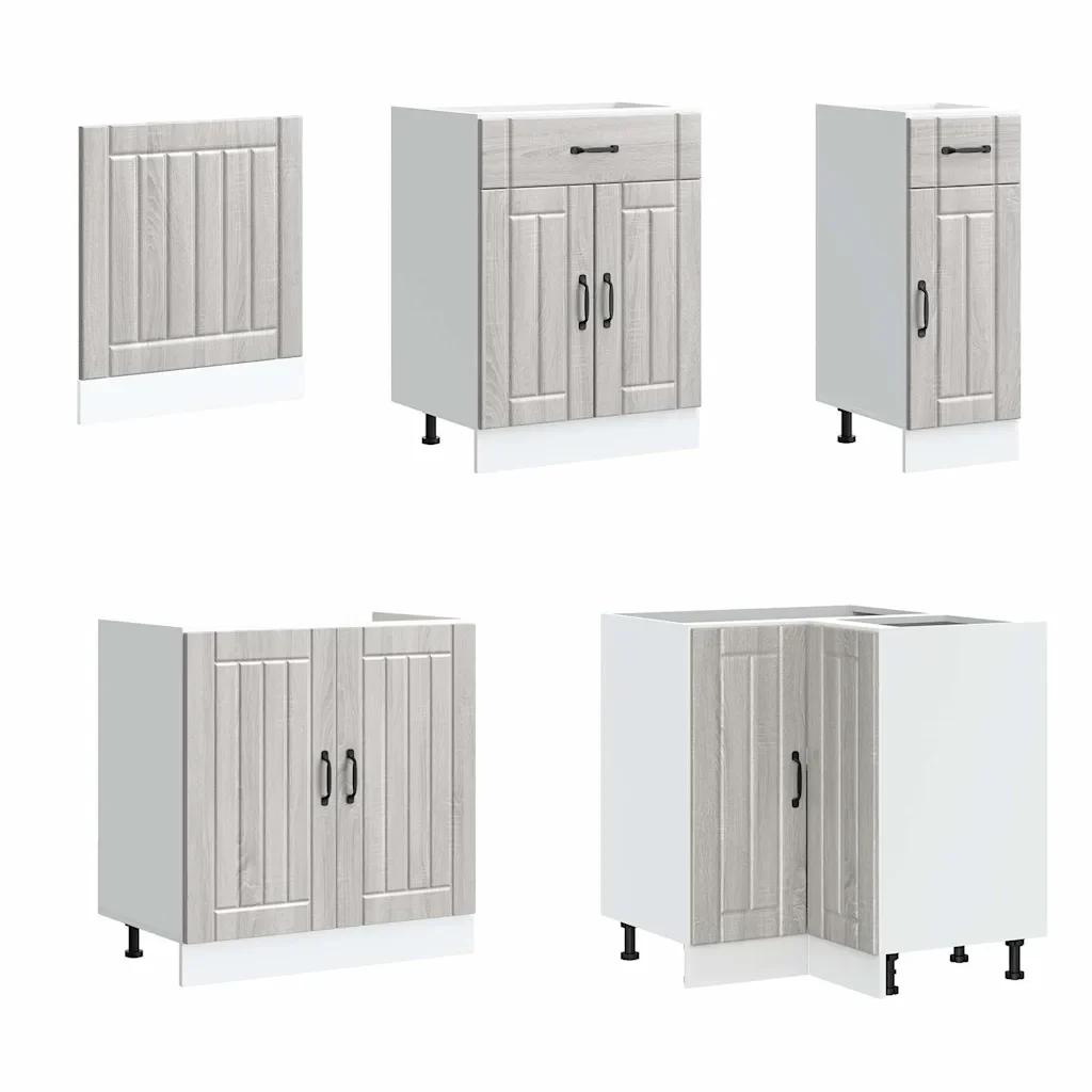 Set Mobili da Cucina 11 pz Lucca Grigio Sonoma in Truciolato 3314897 - Image 4