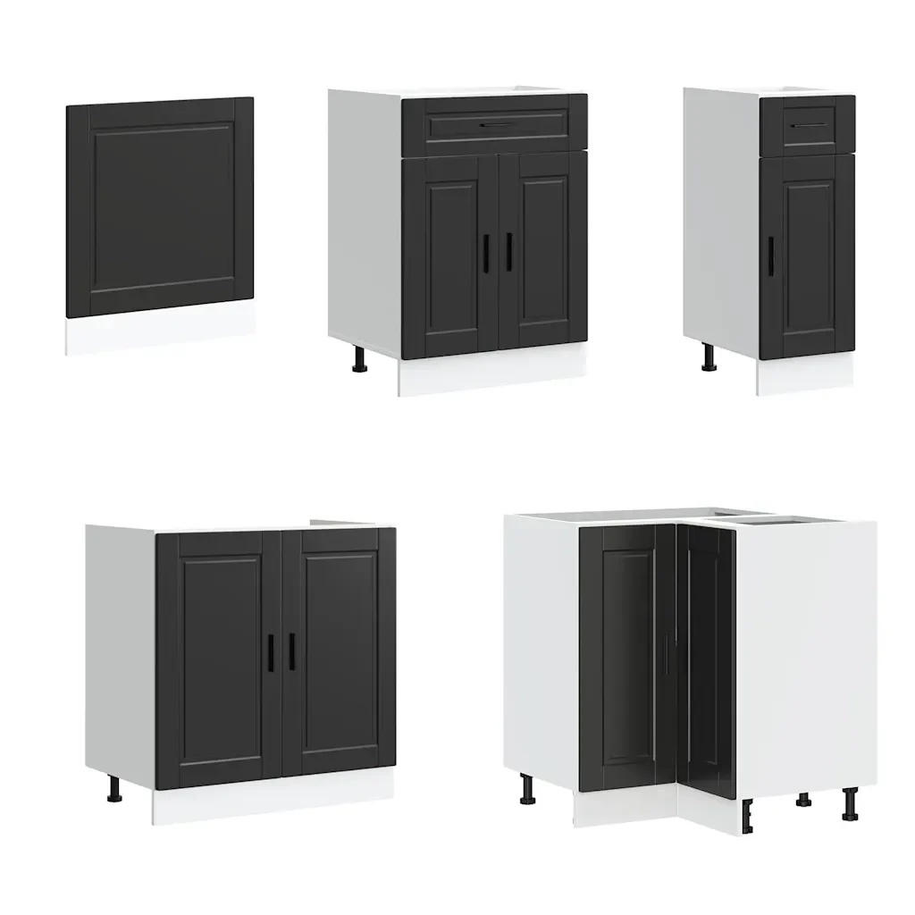 Set Mobili da Cucina 11 pz Porto Neri Legno Multistrato 3314902 - Image 4