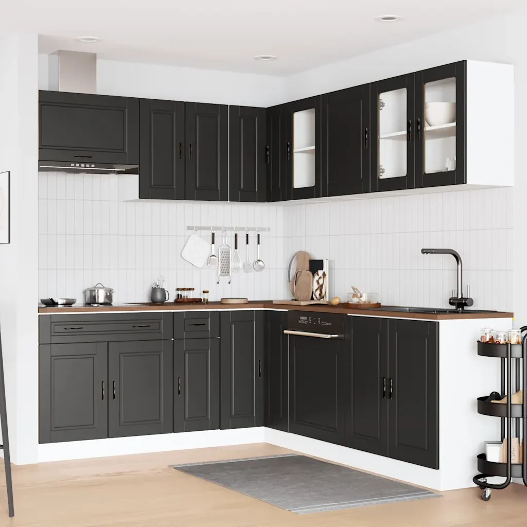 Set Mobili da Cucina 11 pz Porto Neri Legno Multistrato 3314932 - Image 3