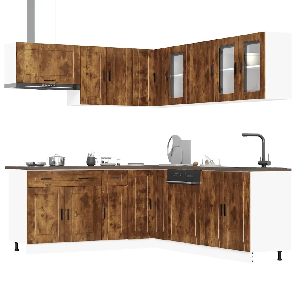 Set Mobili da Cucina 11 pz Porto Rovere Fumo in Truciolato 3314936