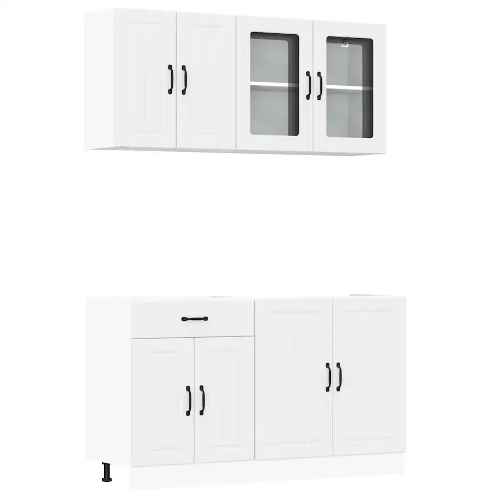Set Mobili da Cucina 4 pz Lucca Bianchi Legno Multistrato 3314861 - Image 2