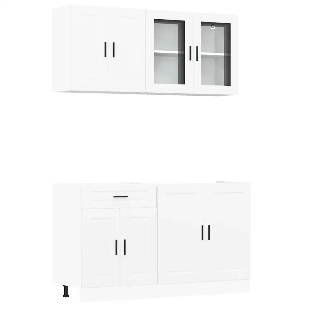 Set Mobili da Cucina 4 pz Porto Bianchi Legno Multistrato 3314871 - Image 2