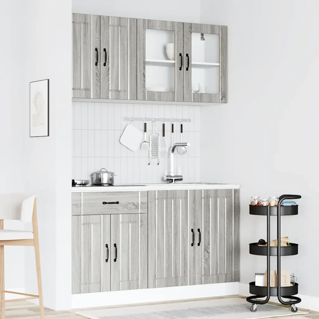 Set Mobili da Cucina 4 pz Lucca Grigio Sonoma in Truciolato 3314867 - Image 3
