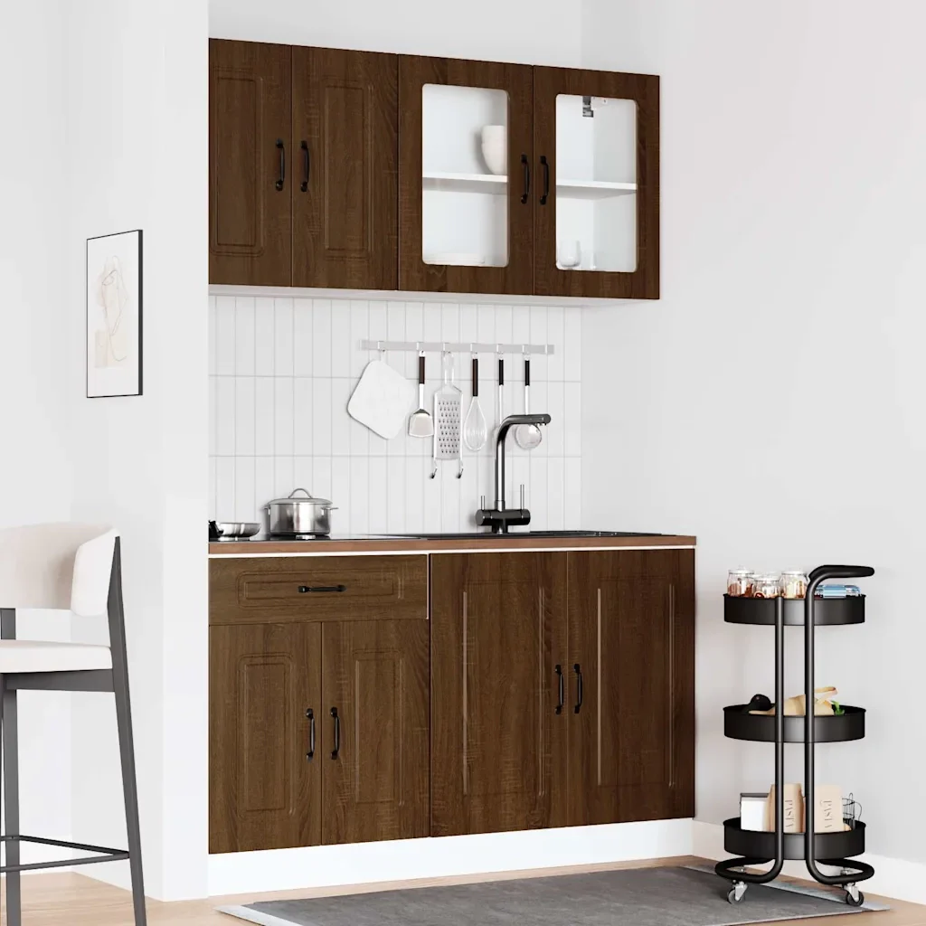 Set Mobili da Cucina 4 pz Kalmar Rovere Marrone in Truciolato 3314858 - Image 3