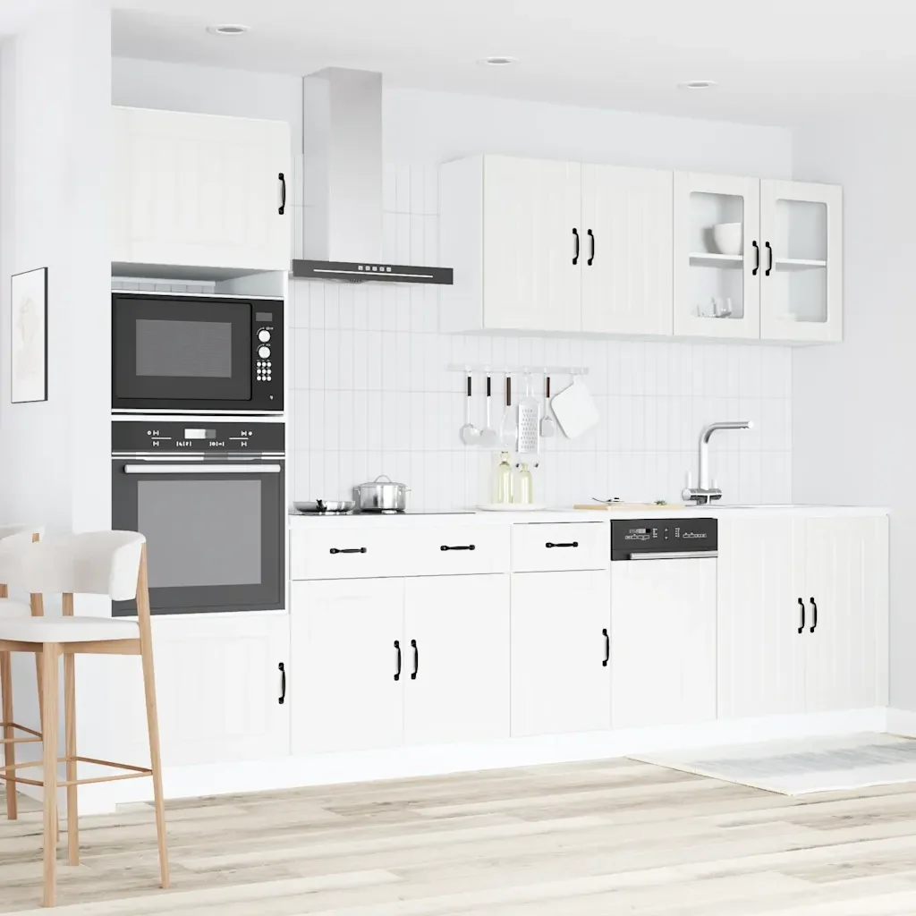 Set Mobili da Cucina 7 pz Kalmar Bianco Legno Multistrato 3314741 - Image 3