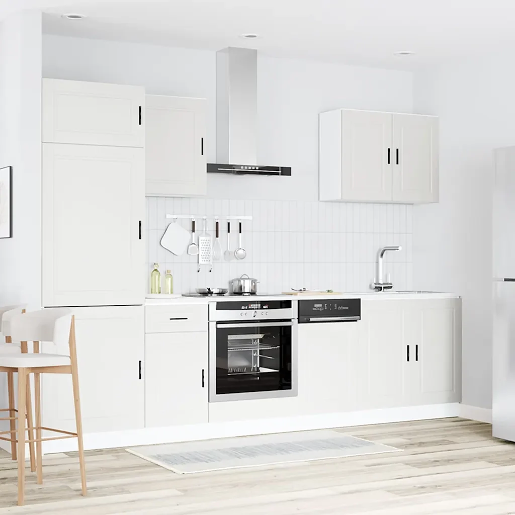 Set Mobili da Cucina 7 pz Porto Bianco Legno Multistrato 3314781 - Image 3