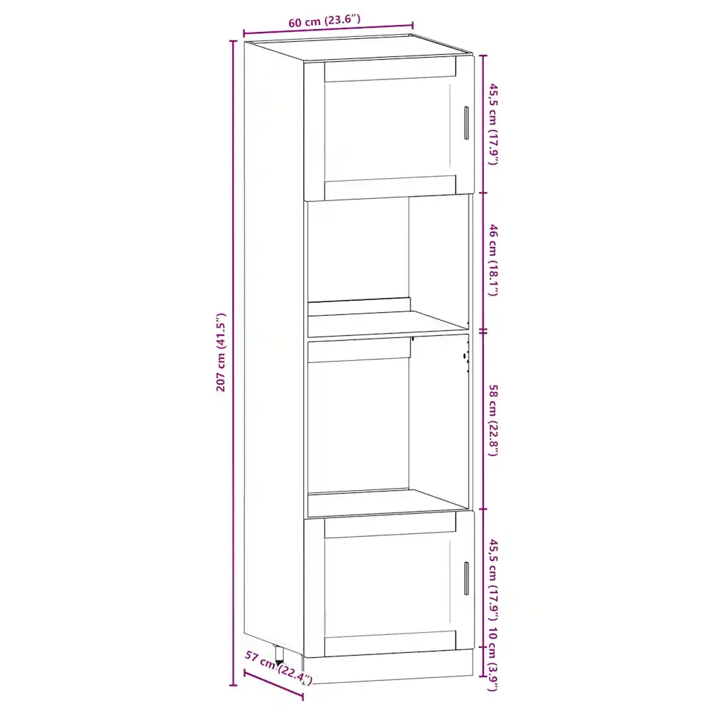 Set Mobili da Cucina 7 pz Porto Neri Legno Multistrato 3314752 - Image 10