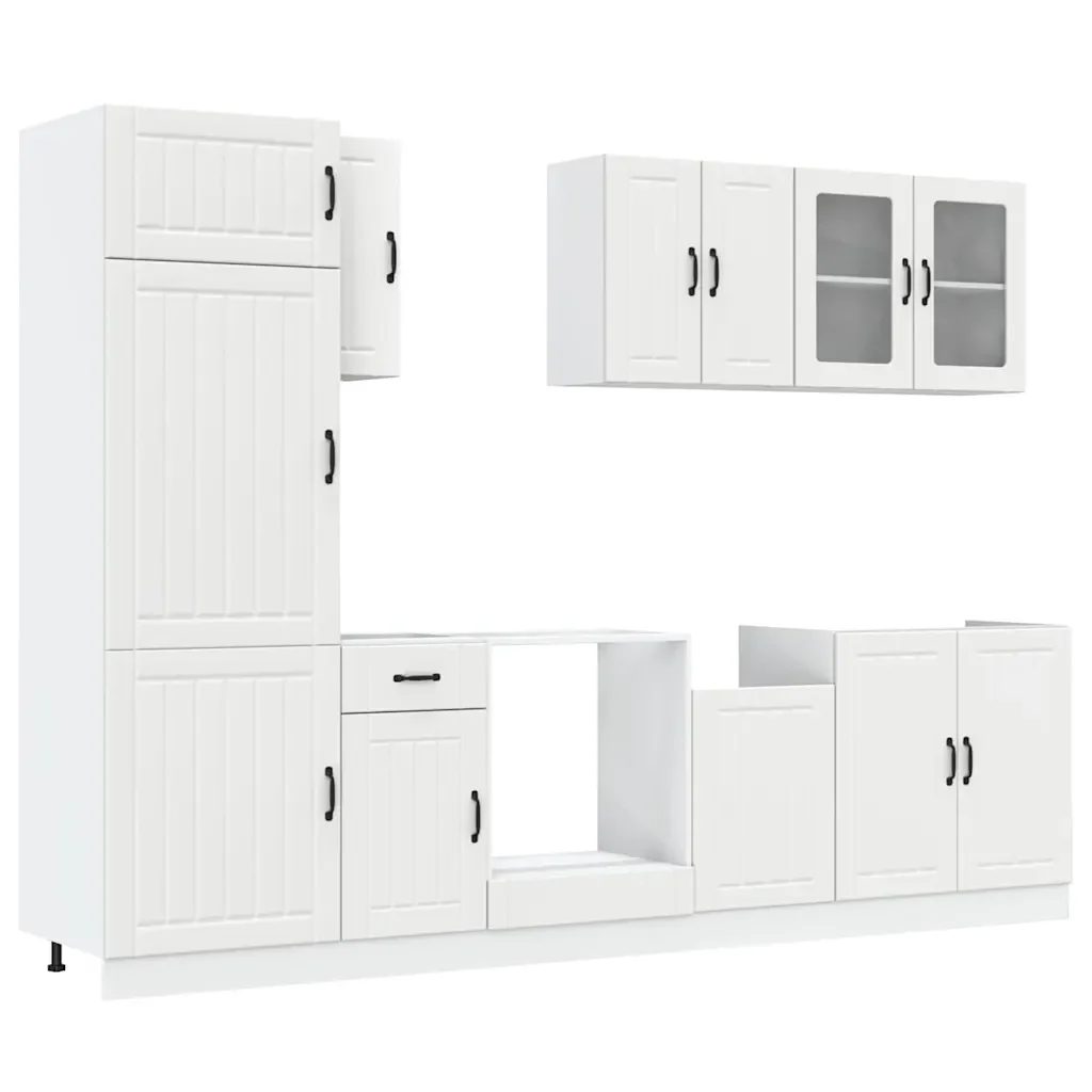 Set Mobili da Cucina 8 pz Lucca Bianco Legno Multistrato 3314801 - Image 2