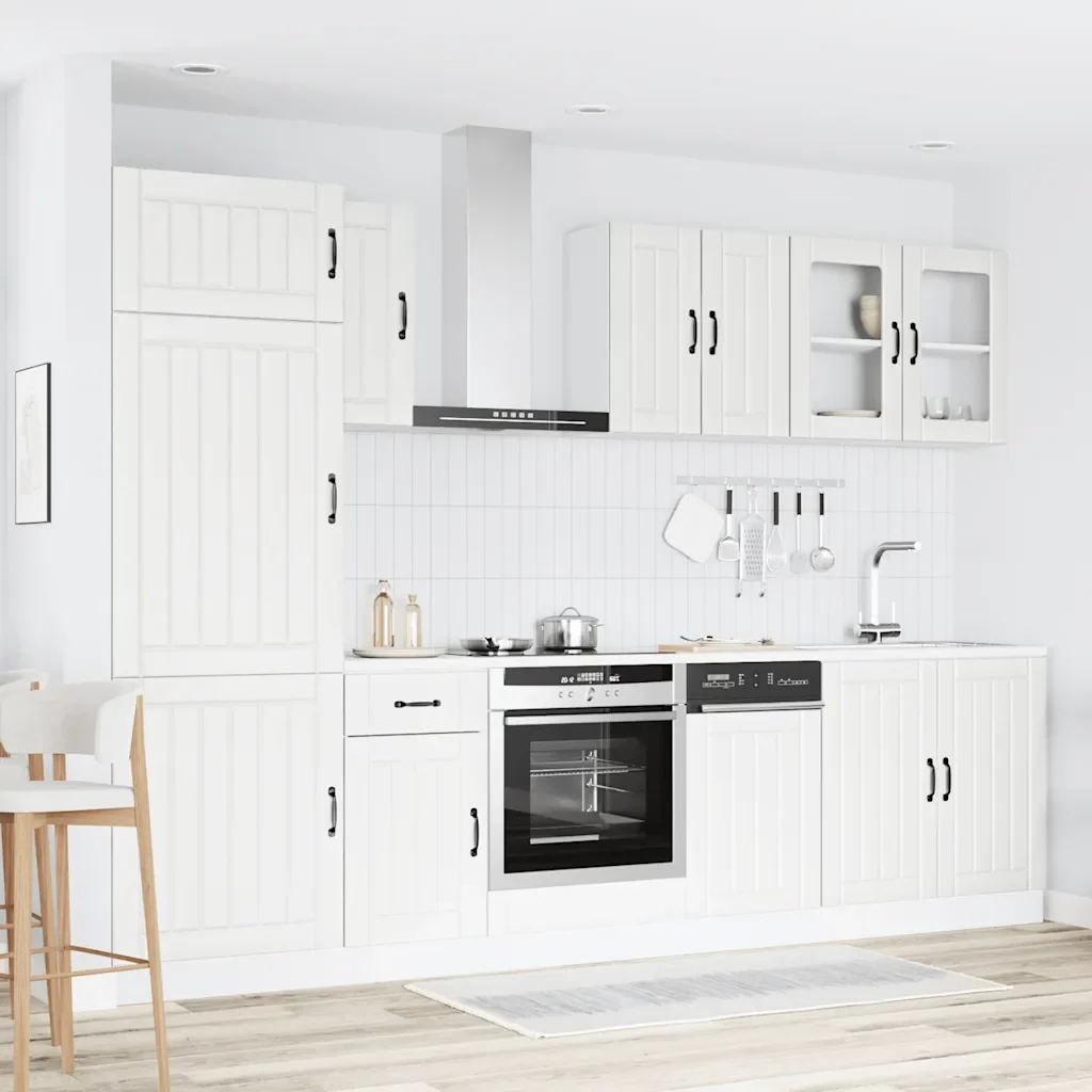 Set Mobili da Cucina 8 pz Lucca Bianco Legno Multistrato 3314801 - Image 3
