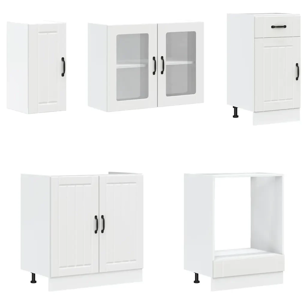 Set Mobili da Cucina 8 pz Lucca Bianco Legno Multistrato 3314801 - Image 4