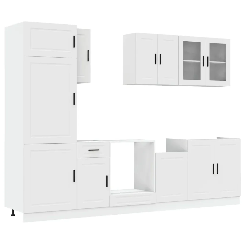 Set Mobili da Cucina 8 pz Porto Bianco Legno Multistrato 3314811 - Image 2