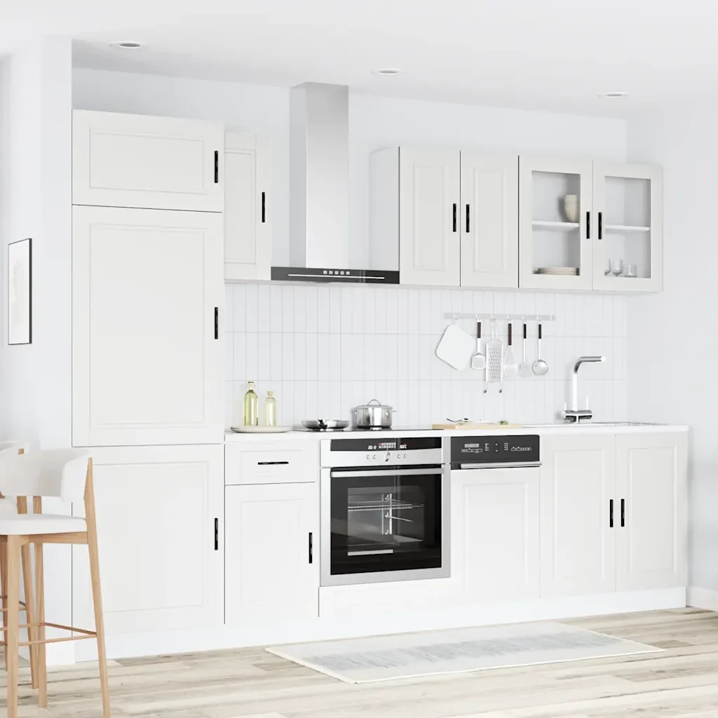 Set Mobili da Cucina 8 pz Porto Bianco Legno Multistrato 3314811 - Image 3