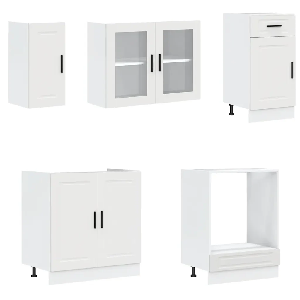 Set Mobili da Cucina 8 pz Porto Bianco Legno Multistrato 3314811 - Image 4