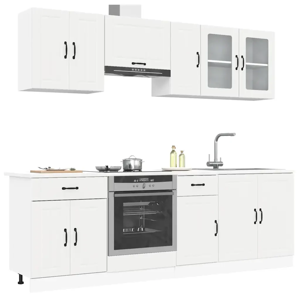 Set Mobili da Cucina 8 pz Kalmar Bianco Legno Multistrato 3314831