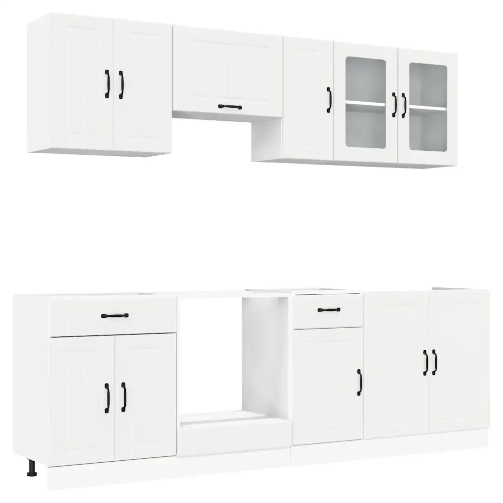 Set Mobili da Cucina 8 pz Kalmar Bianco Legno Multistrato 3314831 - Image 2