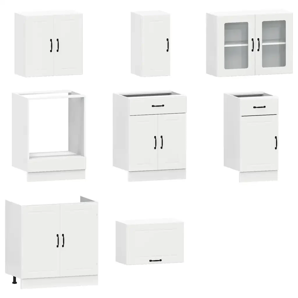 Set Mobili da Cucina 8 pz Kalmar Bianco Legno Multistrato 3314831 - Image 4