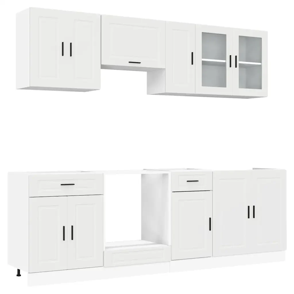 Set Mobili da Cucina 8 pz Porto Bianco Legno Multistrato 3314841 - Image 2