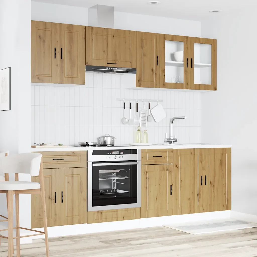 Set Mobili da Cucina 8 pz Kalmar Rovere Artigianale Truciolato - Image 3