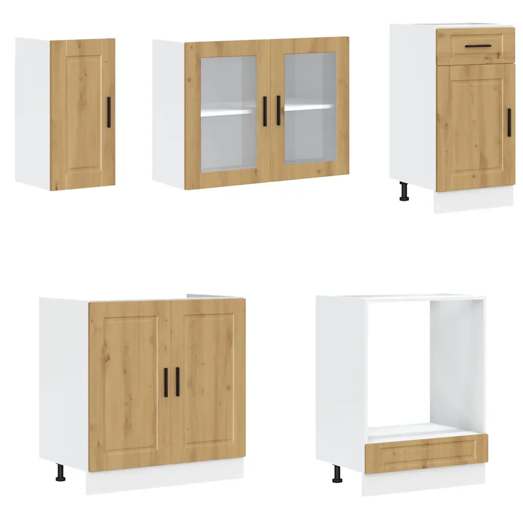 Set Mobili da Cucina 8 pz Kalmar Rovere Artigianale Truciolato 3314820 - Image 4