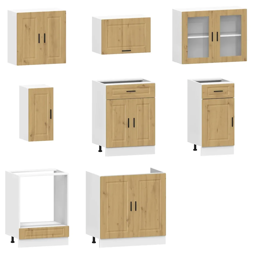 Set Mobili da Cucina 8 pz Kalmar Rovere Artigianale Truciolato - Image 4