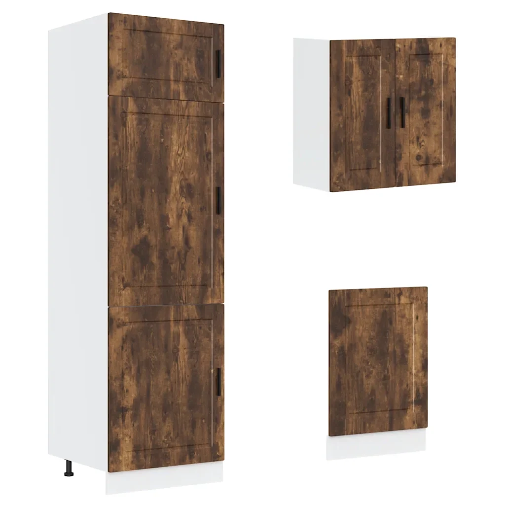 Set Mobili da Cucina 8 pz Porto Rovere Fumo Legno Multistrato 3314816 - Image 5