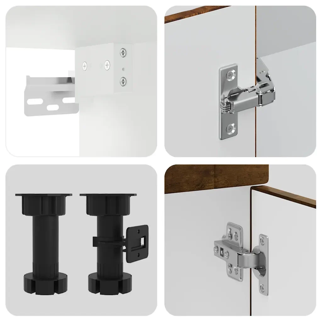 Set Mobili da Cucina 8 pz Porto Rovere Fumo Legno Multistrato 3314816 - Image 7