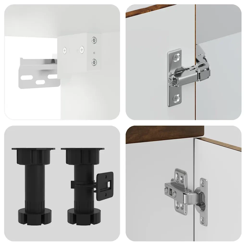 Set Mobili da Cucina 8 pz Porto Rovere Fumo Legno Multistrato 3314846 - Image 6