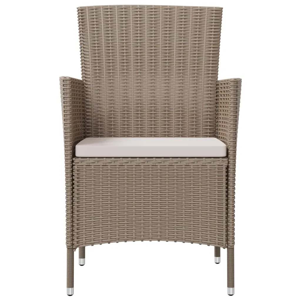 Set Mobili da Giardino 3 pz con Cuscini in Polyrattan Beige 3094901 - Image 4