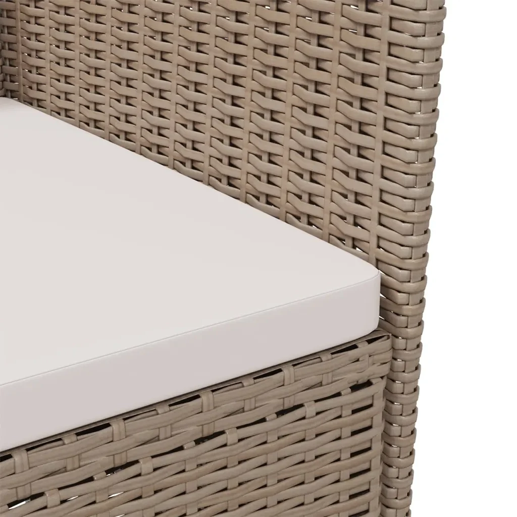 Set Mobili da Giardino 3 pz con Cuscini in Polyrattan Beige 3094901 - Image 7