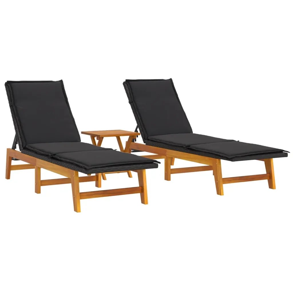 Set Mobili da Giardino 3 pz Polyrattan e Legno Massello Acacia 3154401 - Image 3