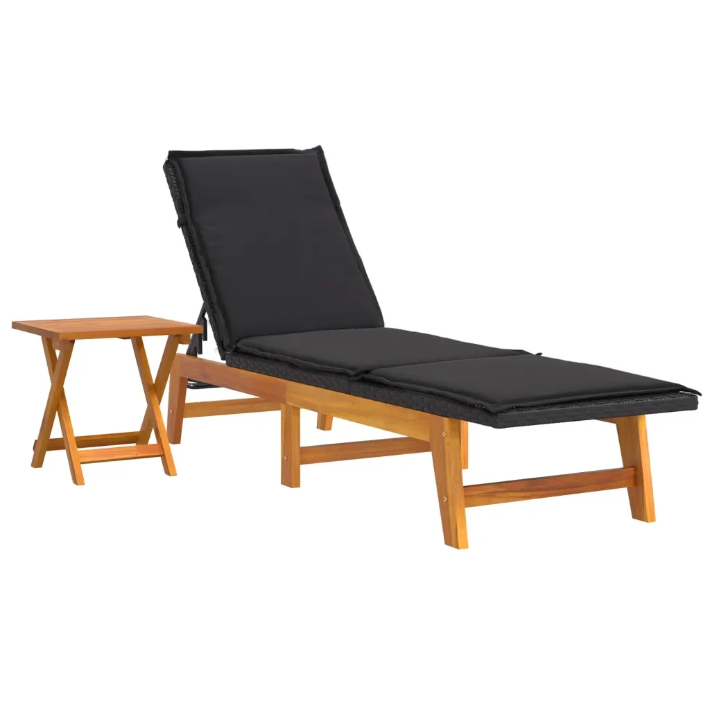 Set Mobili da Giardino 3 pz Polyrattan e Legno Massello Acacia 3154401 - Image 4