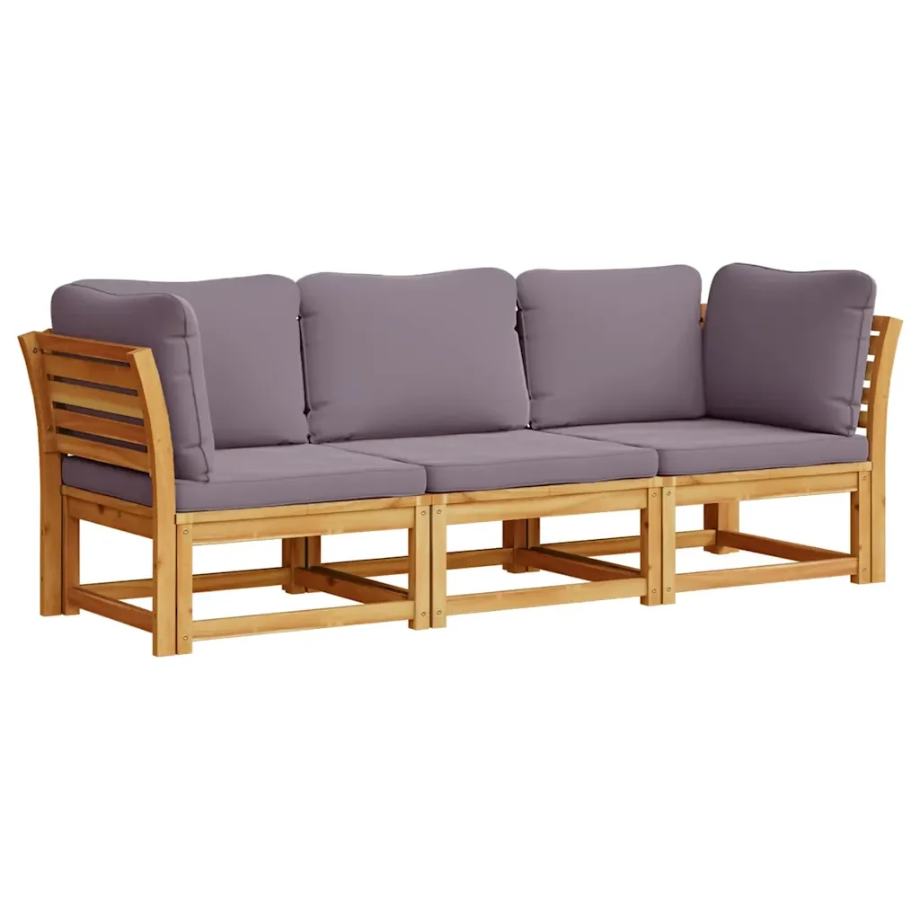 Set Mobili da Giardino 3pz con Cuscini Legno Massello di Acacia 3214314 - Image 2