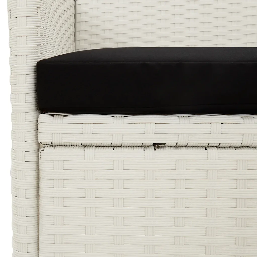 Set Mobili da Giardino 5 pz con Cuscini in Polyrattan Bianco 3094897 - Image 7